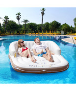 Canopy Island Inflatable Pool Float Lounge Swimming Raft Lounge Beach Se... - £189.22 GBP