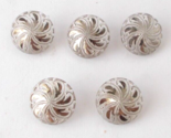 5 Vintage Self-Shank Buttons Clear Sllver Swirls 3.75 in. 55cc - $34.64