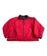 Red Fleece lined Eddie Bauer Red Coat Jacket Large Vintage Outdoor Outfi... - £29.51 GBP