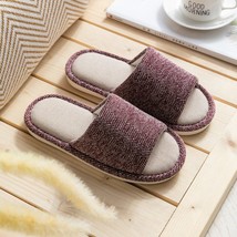 Simple House Bedroom Women Hemp Slippers Breathable Comfortable Cotton Flax Ladi - £21.63 GBP