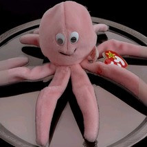 Vintage Ty  Beanie Baby Original &quot;INKY&quot; The Octopus PVC Pellets - $83.71 MXN