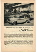 1959 Lark Studebaker Vintage Print Ad Rally Round The Lark Automobile Fu... - $14.45