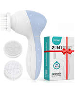 Facial Cleansing Brush Silicone Face Scrubber: 2 In1 FBS-D Electric Exfo... - $19.10