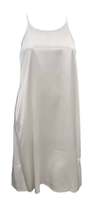 Ruby Satin Knee Length Gown With Spaghetti Straps &amp; Gathered Back - $39.00