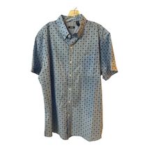 IZOD Men’s Star Print Button-Down Shirt XL Blue Red White Short Sleeve - $21.60