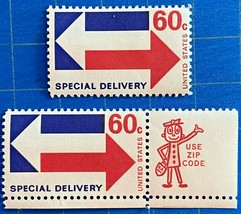 Scott #E23 Special Delivery 60¢ MNH (1971) Two copies including Mr. Zip ... - £0.78 GBP