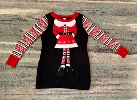 Christmas Elf Ugly Sweater Legs Dangle Holiday Time Size M 8-10 - £23.73 GBP