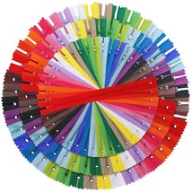 Zippers 120Pcs 7.8 Inches 12 Inches 16 Inches Mixed Nylon Coil Zippers Colorful  - £21.48 GBP