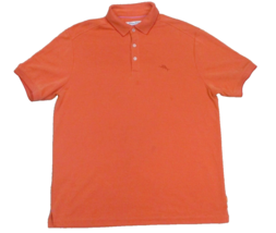 Tommy Bahama Island Zone Polo Shirt Mens Medium Orange Solid Short Sleeve Golf - £18.41 GBP