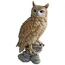 17&quot; Perching Forest Owl LIFE-SIZE Garden Statue Sculpture Reproduction Replica - £54.44 GBP
