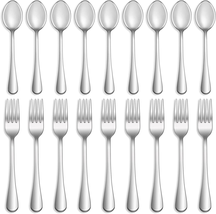 16 Pcs Forks and Spoons Silverware Set,Food Grade Stainless Steel - £12.26 GBP
