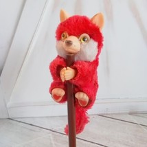 VTG 80/90s Pencil  Hugger Clip On Plush Red Fox W/Red Hearts On Bottom Of Feet - £8.44 GBP