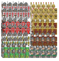 Medieval Military Figures Building Blocks Soldier Knight Weapons Roman S... - £23.97 GBP