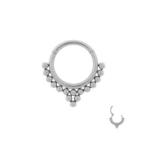 Stainless Steel Hinge Septum Clicker with Multi Balls - £12.49 GBP