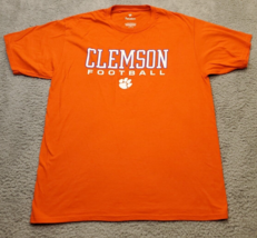 NCAA Clemson Tigers Fanatics T Shirt Football Unisex L Orange Cotton Cre... - £11.06 GBP