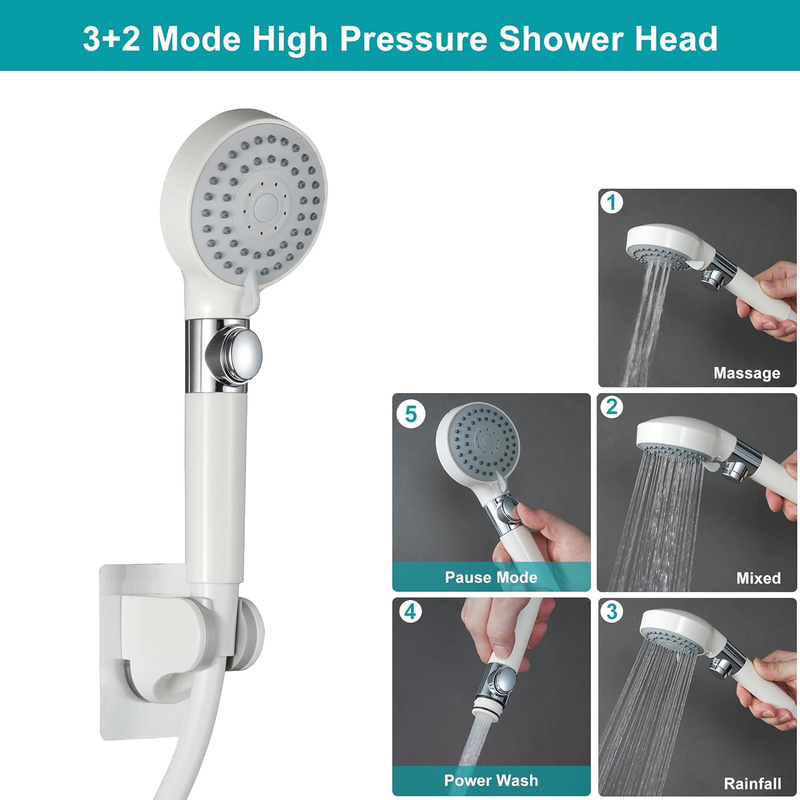 RV Shower Head with Hose,5-Mode High Pressure Shower Head with on off Switch Wat Item image 3