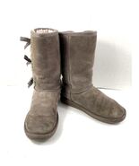 Koolaburra by UGG Boots Big Girls 5 M Victoria Bow Shoes Grey Suede Wint... - $34.26 CAD