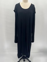 NOM*d Layered Long Sleeve Midi Dress Sz 14 Black Lagenlook Avant Garde - $98.00