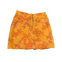 Cherokee Womens Size 4 Skort Skirt Shorts Attached Orange Floral Golf Tennis - £7.29 GBP