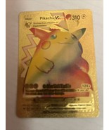 Rainbow PIKACHU VMAX - Gold Foil Pokemon Card  HP310 44/185 Fan Art CARD - £6.71 GBP
