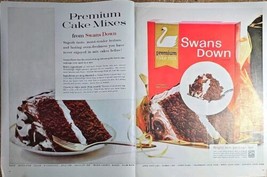 SWANS DOWN - Premium Cake Mix - Superb Taste - 1960 Vintage Print Ad-Dual - $315.59 MXN