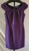 Antonio Melani Purple Silver Metallic Sheath Dress Size 6 polyester - $19.79