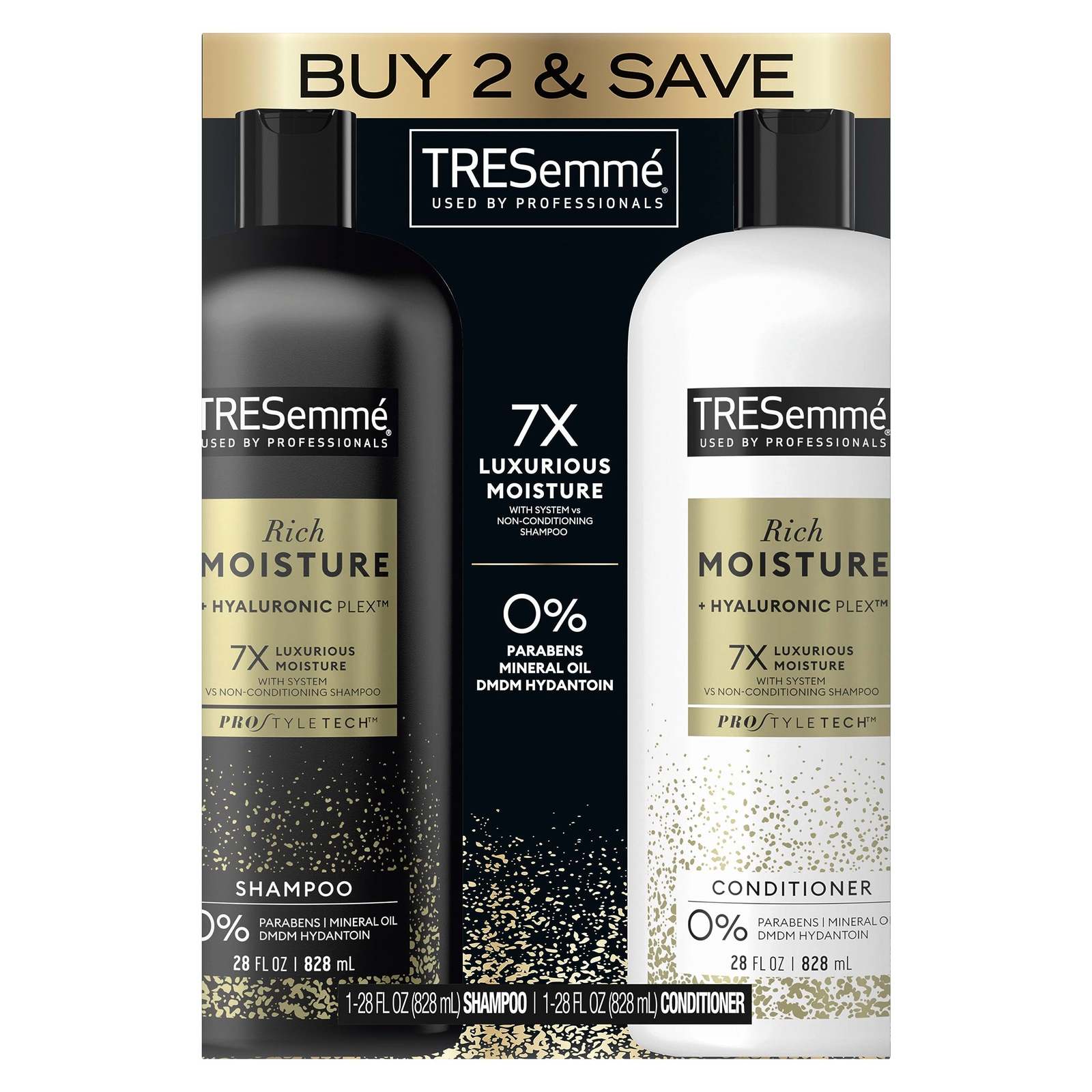 TRESemmé Rich Moisture Shampoo and Conditioner Rich Moisture 2 Count for Dry Ha