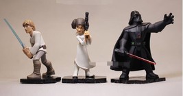 Star Wars (3 pc Set) Cake Toppers Action Figures PVC Collection 4&quot; Tall - £15.73 GBP