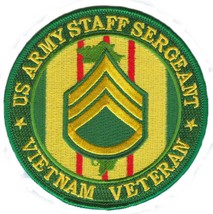 ARMY STAFF SERGEANT VIETNAM VETERAN 4&quot; EMBROIDERED MILITARY PATCH - £22.74 GBP