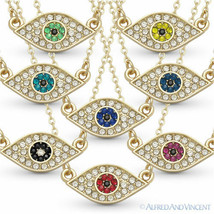 Evil Eye CZ Crystal Charm Greek Turkish Nazar Hamsa Kabbalah Necklace Pendant - £10.34 GBP