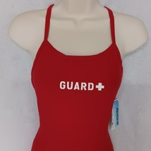 Sporti Guard Swimsuit 34 Red NWT One Piece Thin Strap - £14.97 GBP