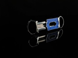 Brizard and Co Genuine Ostrich Blue V Cigar Cutter with Pouch NIB image 10