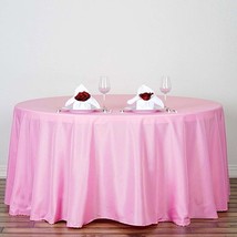 5 Pack Pink 120 Inch Round Tablecloths Wedding Decorations Party Table Covers Gi - £89.32 GBP