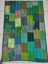 Silk Patola Patchwork Indian Handmade Kantha Quilt Throw Bedspread Blanket Boho - £30.16 GBP+