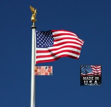 USA MADE 2x3 ft US FLAG United States America NYLON Silk-Screened Indoor... - $13.99