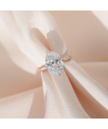 925 Silver Oval Moissanite Vintage Style Ring 925 Silver Solitaire Weddi... - $356.99 CAD