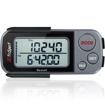 3Dtrisport Walking 3D Pedometer With Clip And Strap, Free Ebook | 30 Days Memory - £36.22 GBP