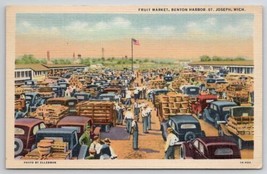 St Joseph MI Fruit Market Benton Harbor Michigan Postcard D31 - £4.44 GBP