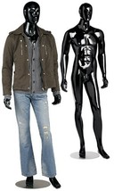 (MD-GM53BK1-S) ROXYDISPLAY Egg Head Male Fiberglass Mannequin Glossy Bla... - $249.95
