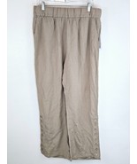 Soft Surroundings OCEO Gauze Wide Leg Pants Womens P L Pebble Taupe NEW - $50.38 CAD