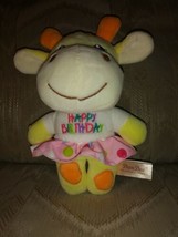 Dan Dee Happy Birthday Giraffe Plush 9&quot; Polka Dot Skirt Stuffed Animal 2017 Ages - $21.77