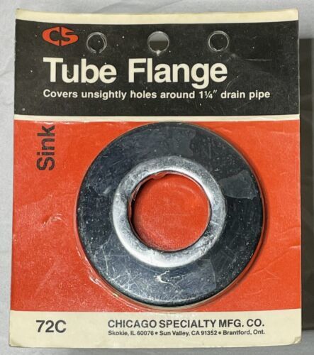 CS USA 1-1/4&quot; Sink Pipe Wall Floor Push-In Chrome Tube Flange Shallow Es... - $10.22