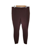 J Jill Pants Large Brown Ponte Knit Slim Leg Stretch Comfort Pull On Pocket - £22.79 GBP