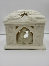 PartyLite Nativity O Holy Night Tea Light Candle Holder Manger Bisque P0108  - £15.81 GBP