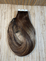 Remy Adhesive Invisible Tape Human Hair Extensions Medium Brown Dark Blonde 16” - £23.48 GBP