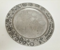 WILTON Armetale Large Round Tray Pewter Metal Serving Platter 12.25&quot; - £47.12 GBP