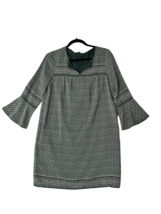 MADEWELL Womens Dress Green Silk Patterned STARLAND Bell Sleeve Size XS - £17.35 GBP