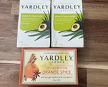 Lot Of 3 Yardley Bar Soaps 1 Orange Spice 2 Aloe &amp; Avocado 4.25 Oz Each - £16.69 GBP