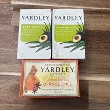 Lot Of 3 Yardley Bar Soaps 1 Orange Spice 2 Aloe &amp; Avocado 4.25 Oz Each - £16.50 GBP