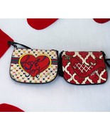2 BRIGHTON purses- Love &amp; Joy Hearts Bow + bird redTassel Handbags Pouch... - $49.49